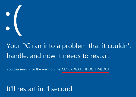 Ошибка CLOCK_WATCHDOG_TIMEOUT 